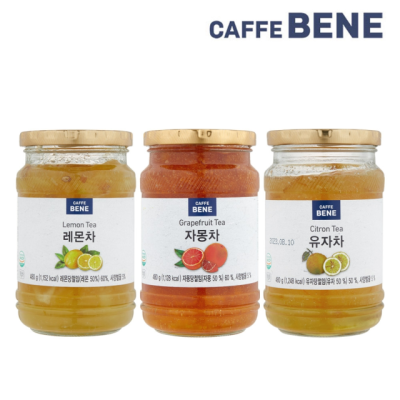 [카페베네] 홈카페 과일청 선물세트 /유자,자몽,레몬 3입
