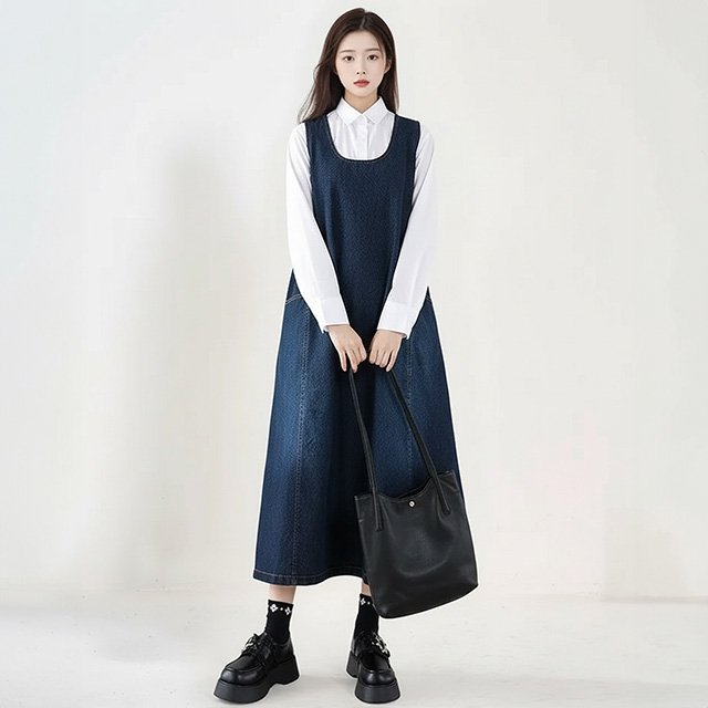 [플로레센스]루쏘벌룬데님원피스(색상선택)