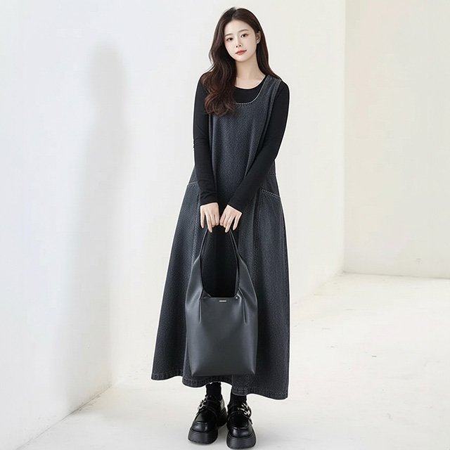 [플로레센스]루쏘벌룬데님원피스(색상선택)