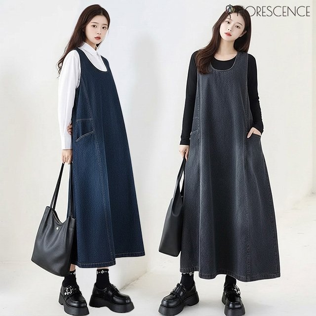 [플로레센스]루쏘벌룬데님원피스(색상선택)