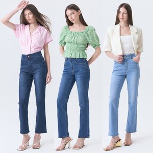 [뱅뱅] 25SS 여성 여름 라이크라 스트레이트 데님 3종