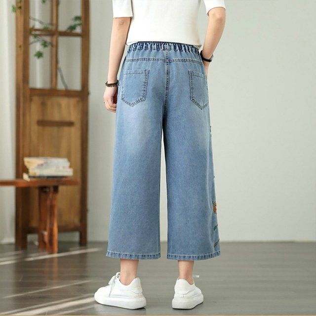 [헬리꽁땡]플로럴자수데님팬츠