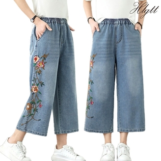 [헬리꽁땡]플로럴자수데님팬츠