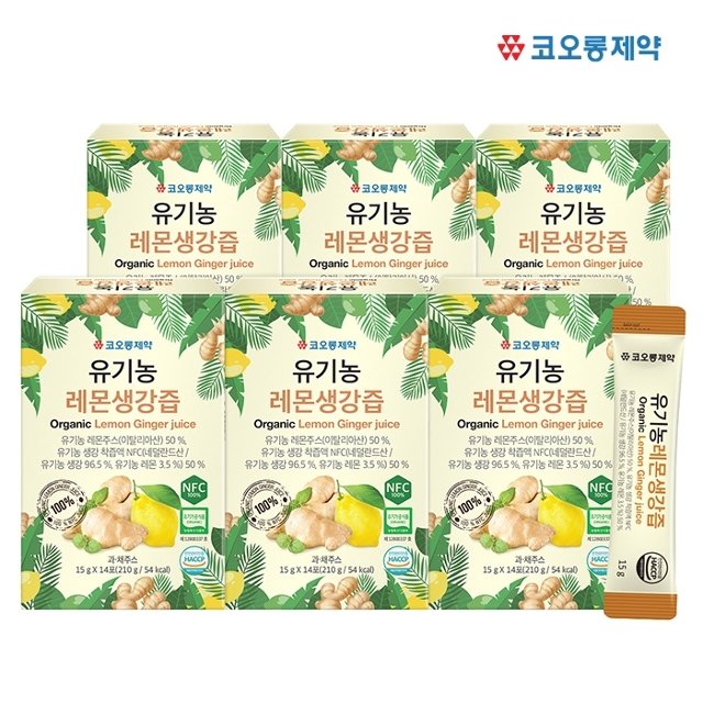 [코오롱제약] 유기농 레몬생강즙 14포x6박스