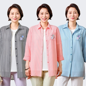 [마담엘레강스] 럭키 썸머 스트라이프 자켓 K252JK01