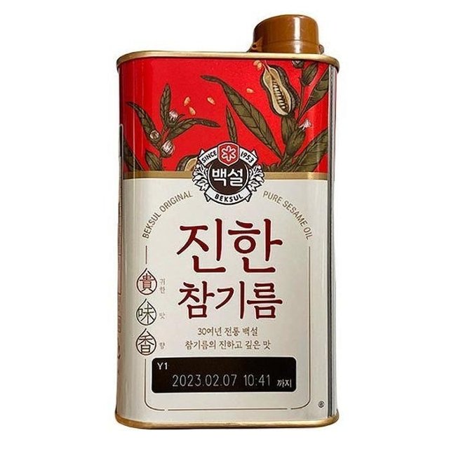 CJ백설 진한참기름 500ml(캔) d40946