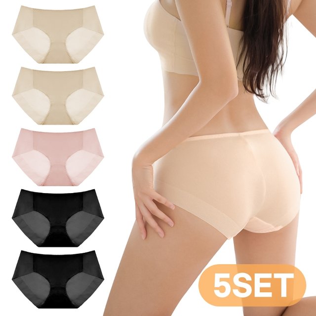 [어나더디] 5개세트 노라인 햄 팬티 누디라인 시스루 여성 삼각 속옷