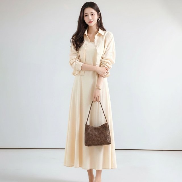 [헬리꽁땡]쿨링원피스+셔츠가디건(2종)(색상선택)