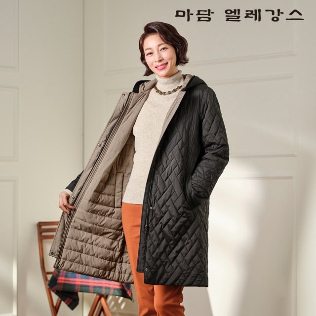 (가격인하) 마담엘레강스 샹제리 리버시블 패딩 코트 1종