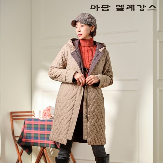 (가격인하) 마담엘레강스 샹제리 리버시블 패딩 코트 1종
