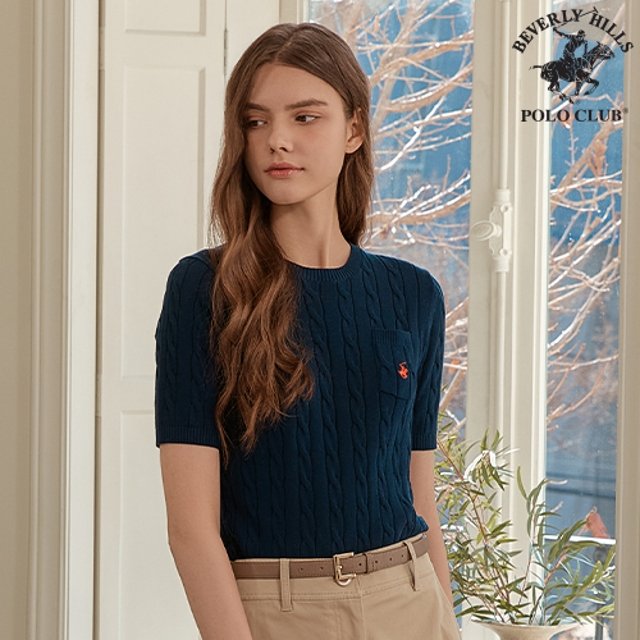 [한정수량] 비버리힐즈폴로클럽 남녀 반팔 케이블니트 3종