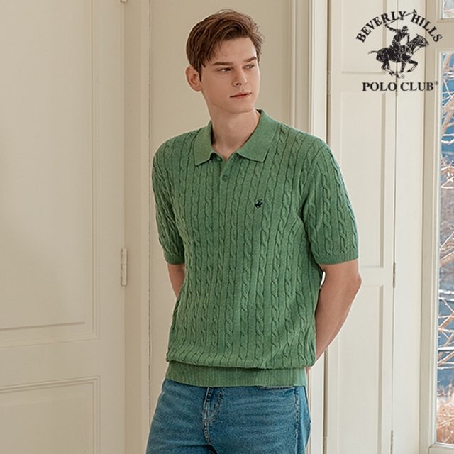 [한정수량] 비버리힐즈폴로클럽 남녀 반팔 케이블니트 3종
