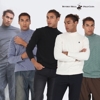 [프리미엄]비버리힐즈폴로클럽 양면 기모 모크넥 티셔츠 5종, 남성