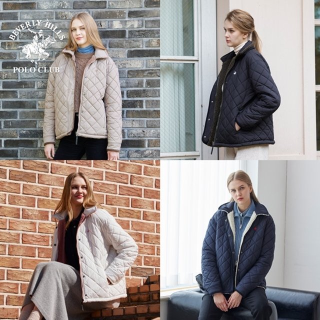 비버리힐즈폴로클럽 초특가! 리버시블 퀼팅 패딩 재킷 1종, 여성