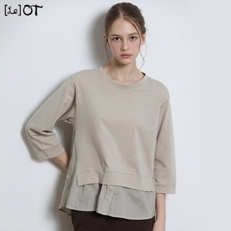 [르오트(LeOT)] 스 블록 레이어드 티블라우스