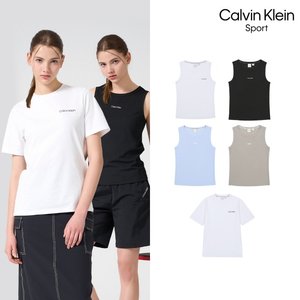 [CalvinKlein] 캘빈클라인 26SS 시그니처 rib 슬리브리스 3종 + 티셔츠 1종, 여성