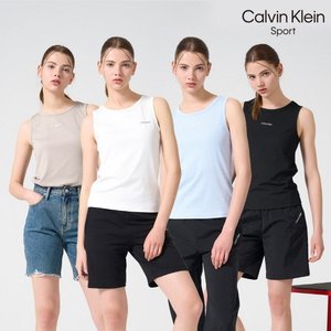 [CalvinKlein] 캘빈클라인 26SS 시그니처 rib 슬리브리스 3종 + 티셔츠 1종, 여성