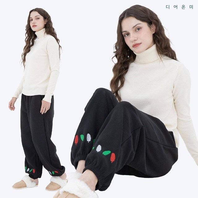 [2만원인하/한정수량]디어온미 자수 기모본딩 팬츠 3종