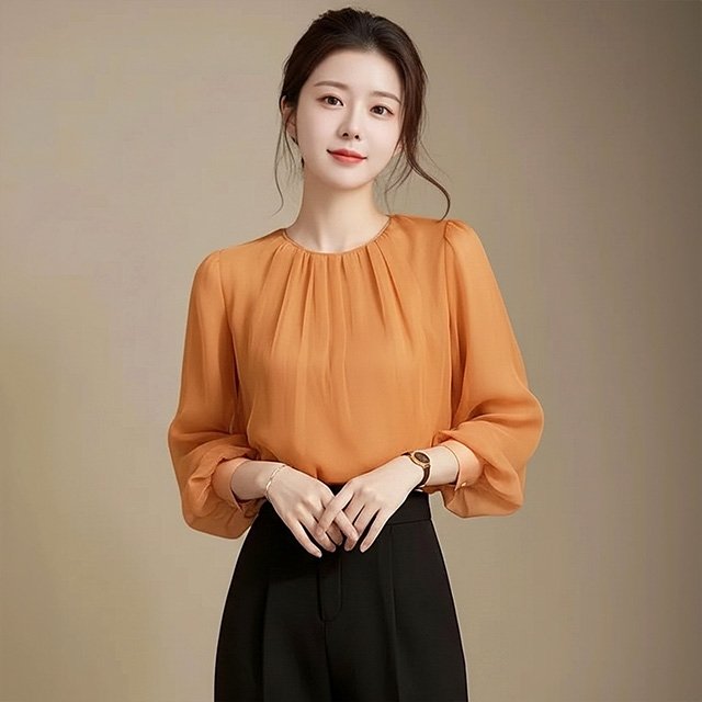 [플로레센스]마리엘볼륨소매블라우스2종