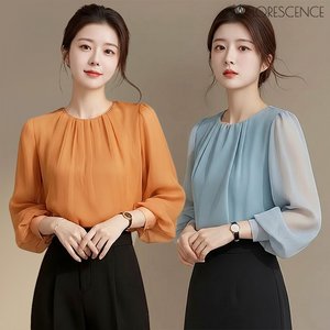 [플로레센스]마리엘볼륨소매블라우스2종