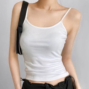 [어나더디] 5개세트 쫀쫀한 에어리 나시 끈 크롭 베이직 민소매 블랙 화이트