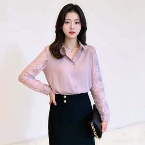 [플로레센스] 아델 시스루 레이스 블라우스 2종
