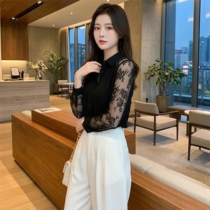 [플로레센스] 아델 시스루 레이스 블라우스 2종