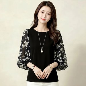 [플로레센스]아리엘플라워소매블라우스2종