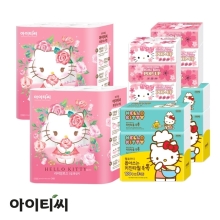 헬로키티 3겹 라비앙로즈 화장지 세트
