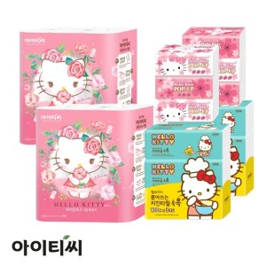 헬로키티 3겹 라비앙로즈 화장지 세트