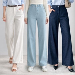 블랙미즈 여성 라인커버 세미와이드 데님 3종