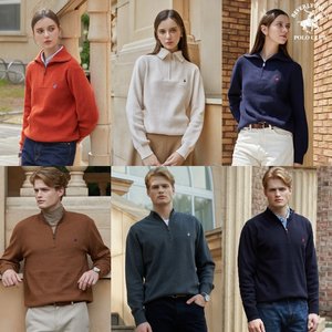 [비버리힐즈폴로클럽] 초특가 메리노울 블렌디드 반집업 니트 남여