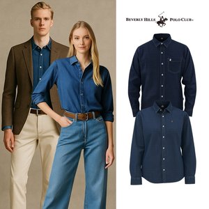 [프리미엄] 비버리힐즈폴로클럽 UNISEX 클래식 데님셔츠 2종, 남녀공용