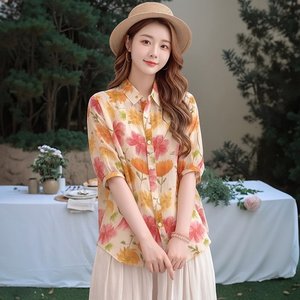 [헬리꽁땡]쉬어레인보우플라워블라우스2종