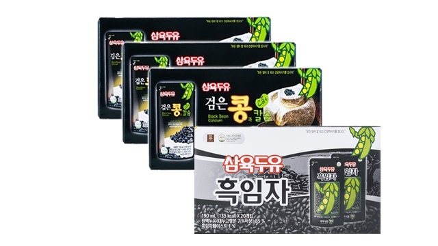 삼육두유 블랙푸드 세트 총 80팩 (검은콩과칼슘 두유 3박스(60팩)+흑임자 두유 1박스(20팩))