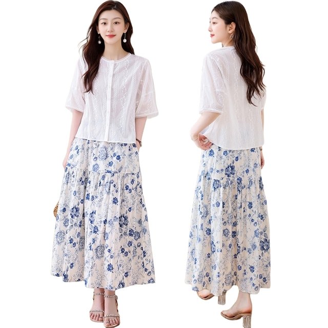 쉐바 라비엔 자수셔츠+스커트