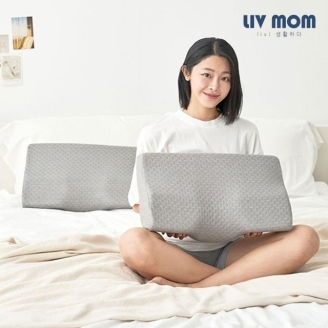 리브맘 3D 메모리폼 누빔 경추베개 1+1
