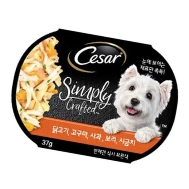 강아지 체중관리 캔사료 닭고기와 야채 포만감 37g 고급 사료 (WFJC6KT)