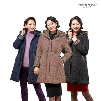 [마담엘레강스] 페이즐리 포인트 퀼팅 에코퍼 코트 K224CT03