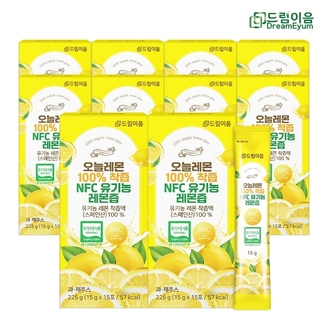 드림이음 오늘레몬 100 착즙 NFC 유기농 레몬즙 15포 x 10박스