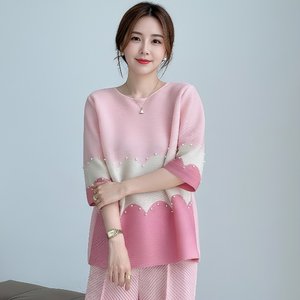 [엘드마마] 펄장식 주름 블라우스
