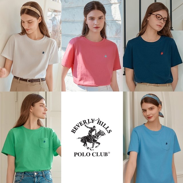 [최저가] 비버리힐즈폴로클럽 남녀 반팔 티셔츠 5종 SET