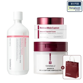 [본사직영] 센텔리안24 마데카 멜라캡처 기미 기초세트 3종 (캡슐크림 55ml + 앰플패드 60매 + 에센 토너 500ml)_A