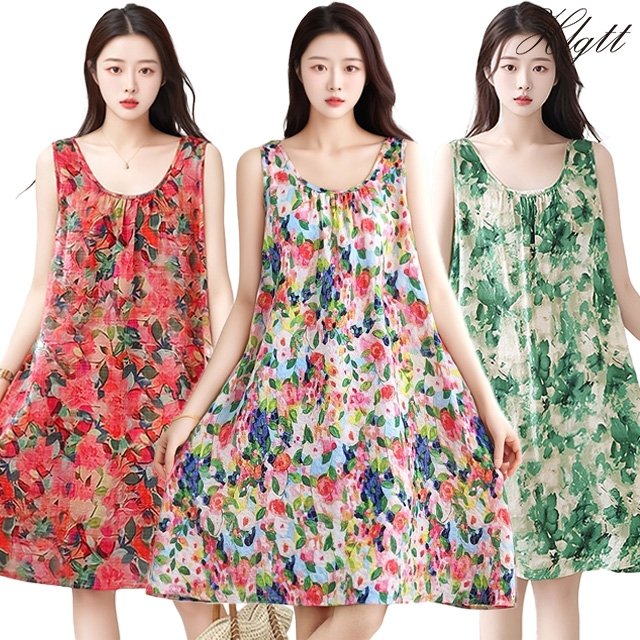 [헬리꽁땡] 잔꽃 인견 원피스 3종