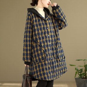 [헬리꽁땡] 누빔 체크 롱 후드 점퍼 (색상선택)