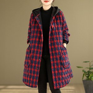 [헬리꽁땡] 누빔 체크 롱 후드 점퍼 (색상선택)