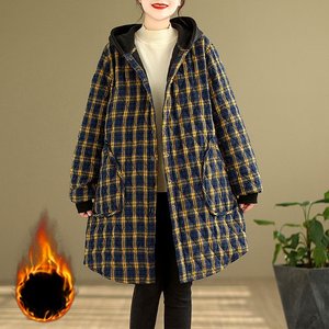 [헬리꽁땡] 누빔 체크 롱 후드 점퍼 (색상선택)