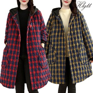 [헬리꽁땡] 누빔 체크 롱 후드 점퍼 (색상선택)