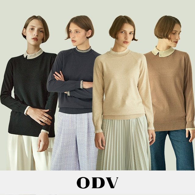 23SS ODV 오디브 레이어드 니트 4종 (카라넥2+프릴넥2)