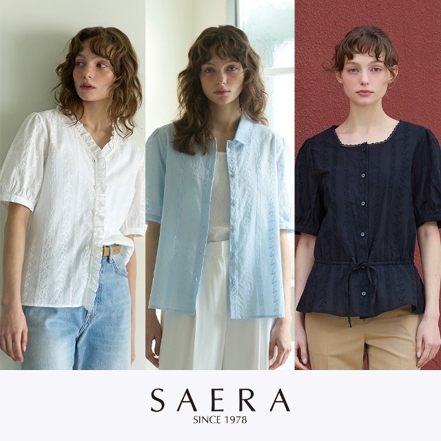 26SS 세라 자수 아일렛 블라우스 3종